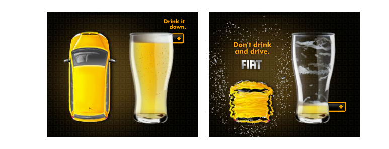banner Don't drink and drive de Fiat