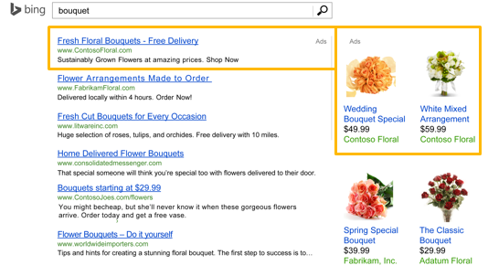 Bing shopping example