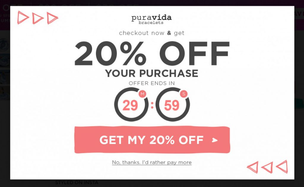 Example of a Time-Sensitive Discount from Puravida