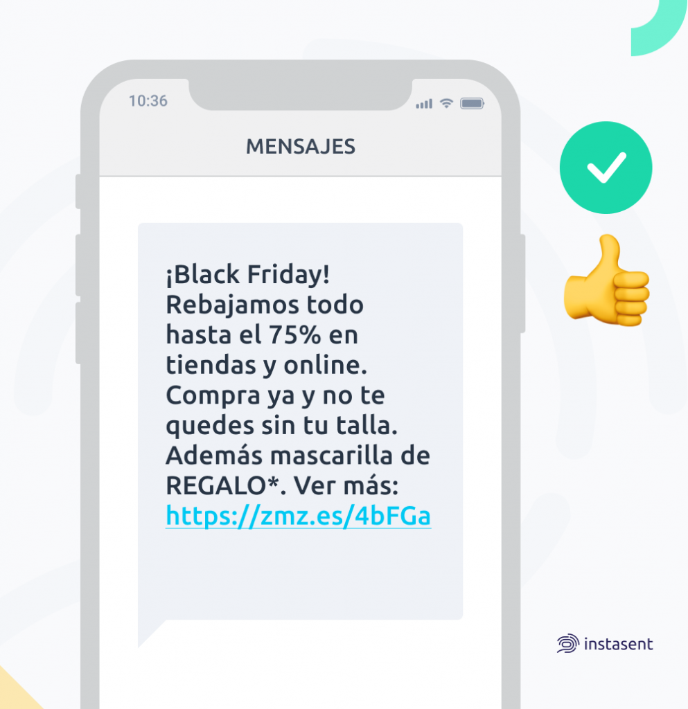 SMS con ofertas del Black Friday
