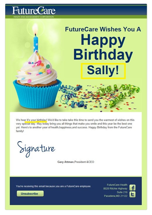 Example of personalized newsletter introduction