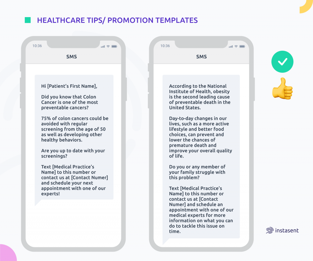 Doctor Healthcare Tips/ Promotion Text Message Samples
