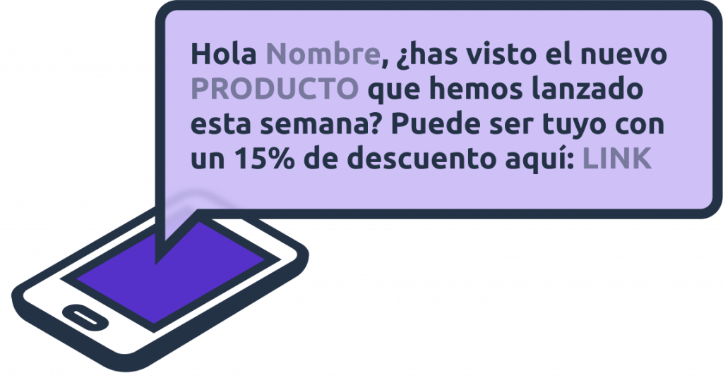 ejemplo SMS oferta de producto