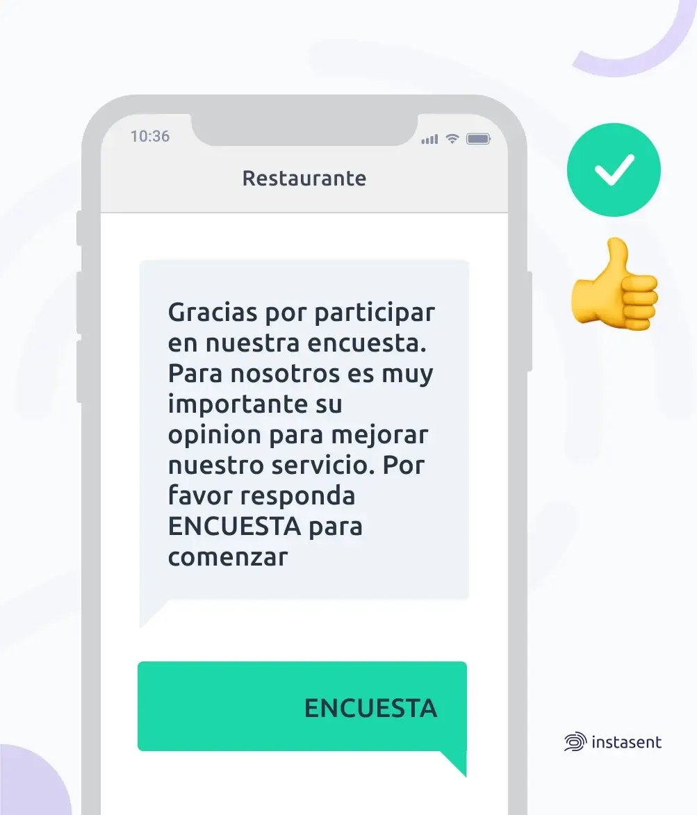 Ejemplo SMS para encuesta de satisfacción
